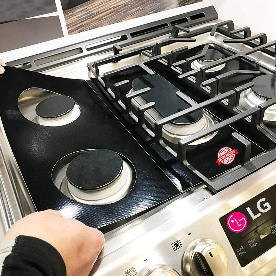 Premium Plus Stove Protectors for LG Gas Range Model LRG3193ST, Custom Cut, Easy to Clean Stove Liner, Made in the USA.