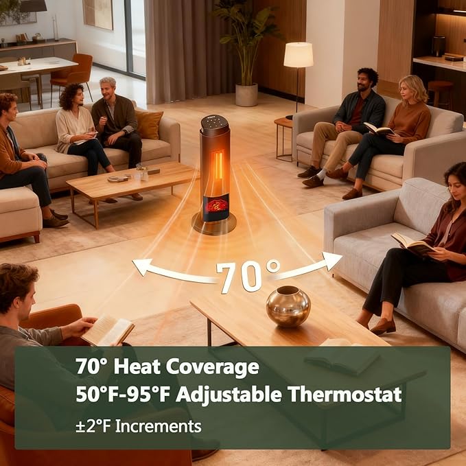 Calefactor Eléctrico Portátil Cerámico PTC 1500W miniatura 3