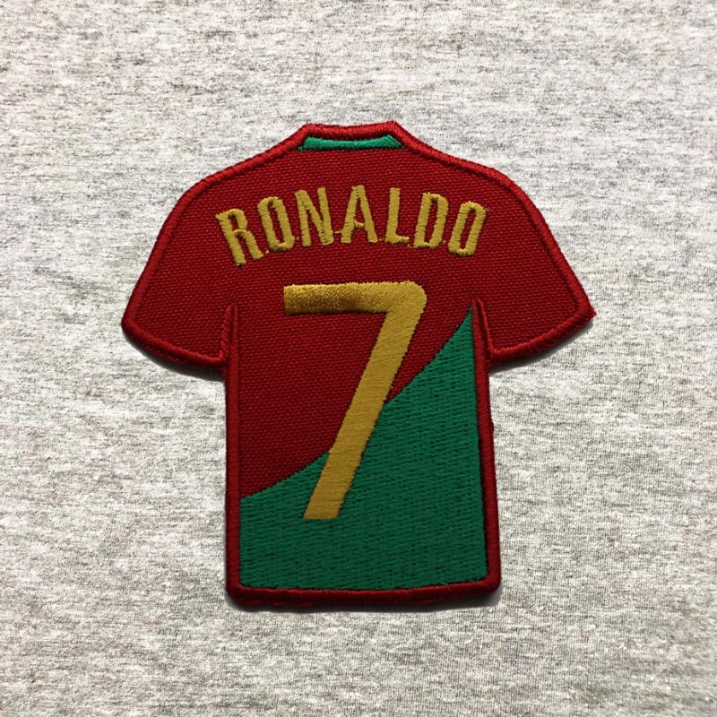 Lousãtextil - Embroidered Patch - Ronaldo T-Shirt - 1 Piece - Red - Sport - Embroidered Sports Logo - Sport - Sew-on
