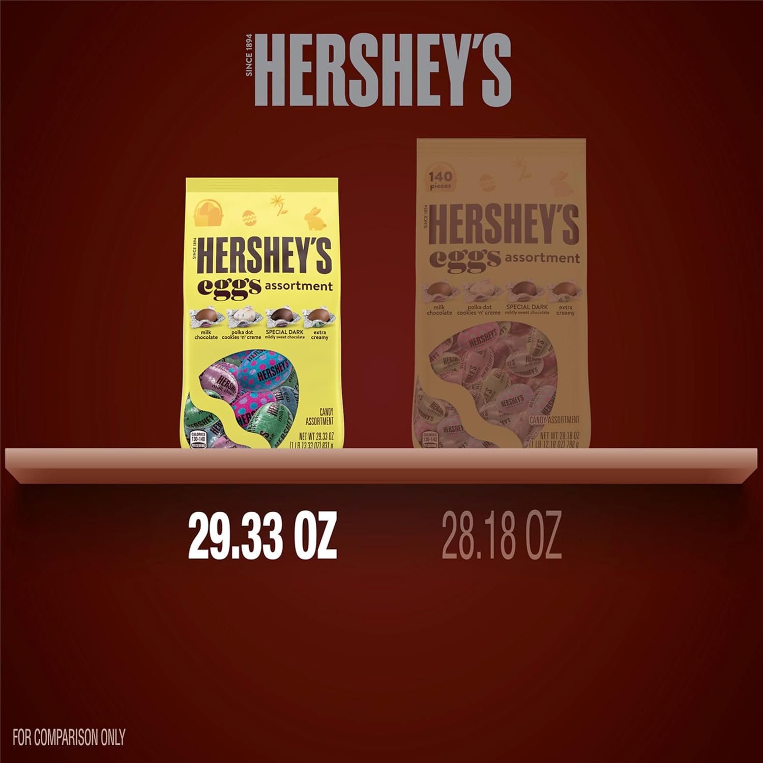 HERSHEY'S Assorted Flavored Eggs, Easter Candy Bulk Bag, 29.33 oz