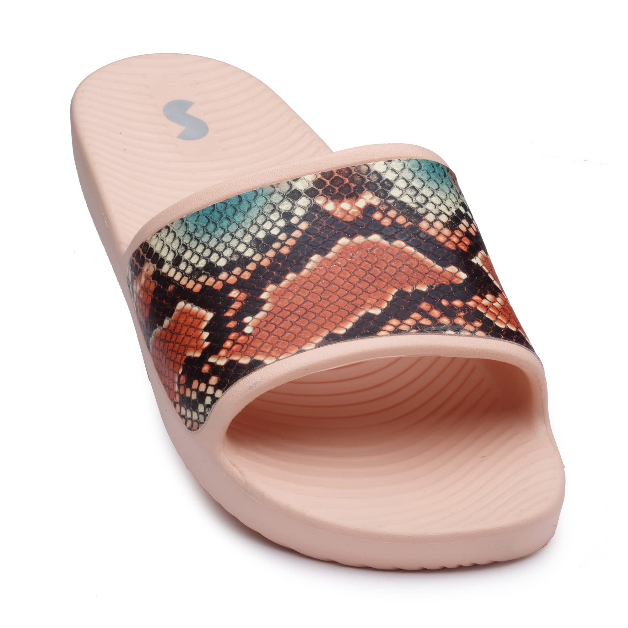 SOLETHREADS CLAIRE Printed Slides| Fashionable| Breathable | Stylish | Anti-Skid | Durable | Cushioned | Comfortable | Technical Utility |Premium Slides for Women Indoor and Outdoor | PEACH | 6UK (B0BR7KCMVG) Amazon Price History, Amazon Price Tracker