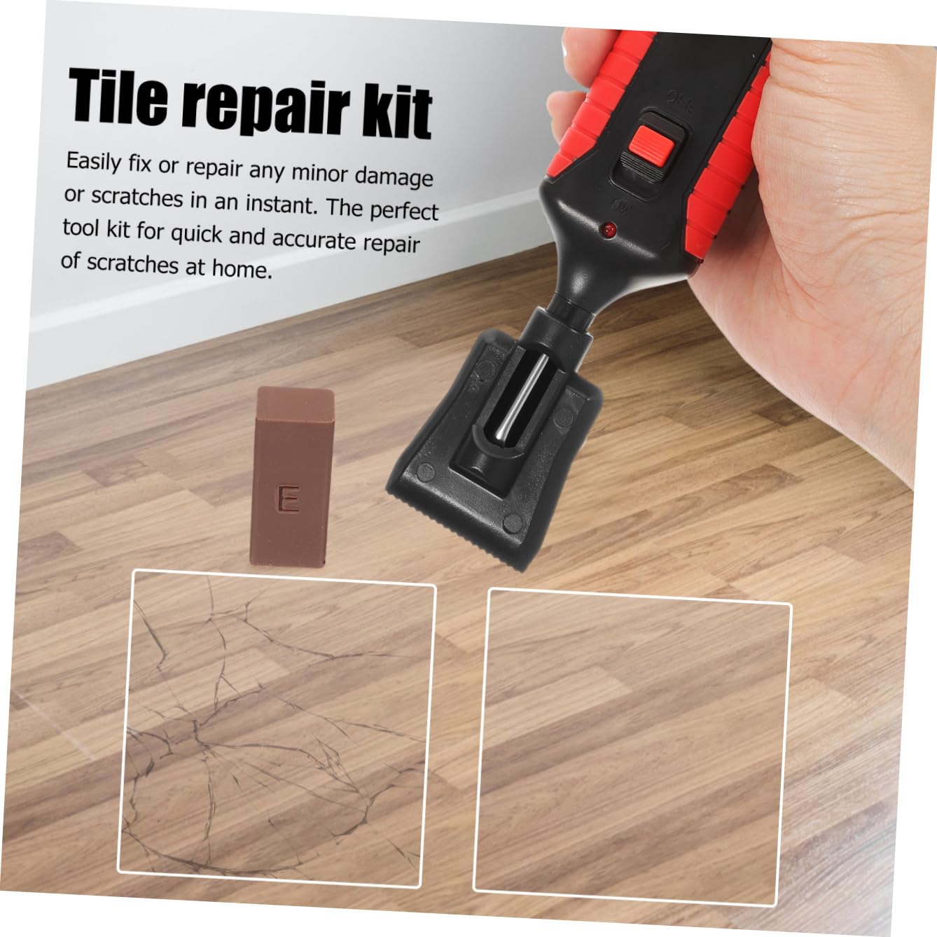 Kit Riparazione Pavimento Legno Cera Resina per Graffi | Laminato e Superfici Varie, Tecnologia di Riscaldamento Rapido, Accessori Heater Inclusi