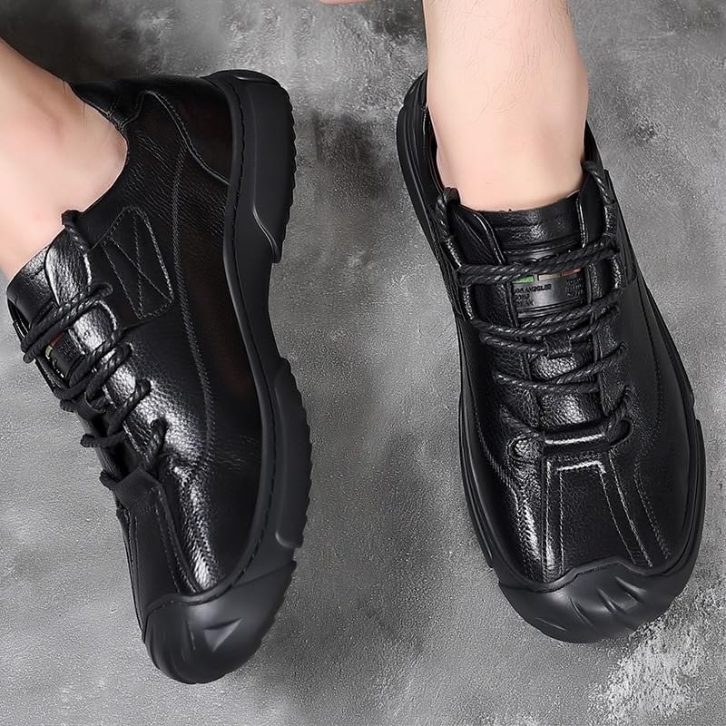 Casual Oxford Derby Orthopedic Leather Shoes No-Stripe Comfortable Walking Shoes Business Office Loafers Work Flats Sneakers
