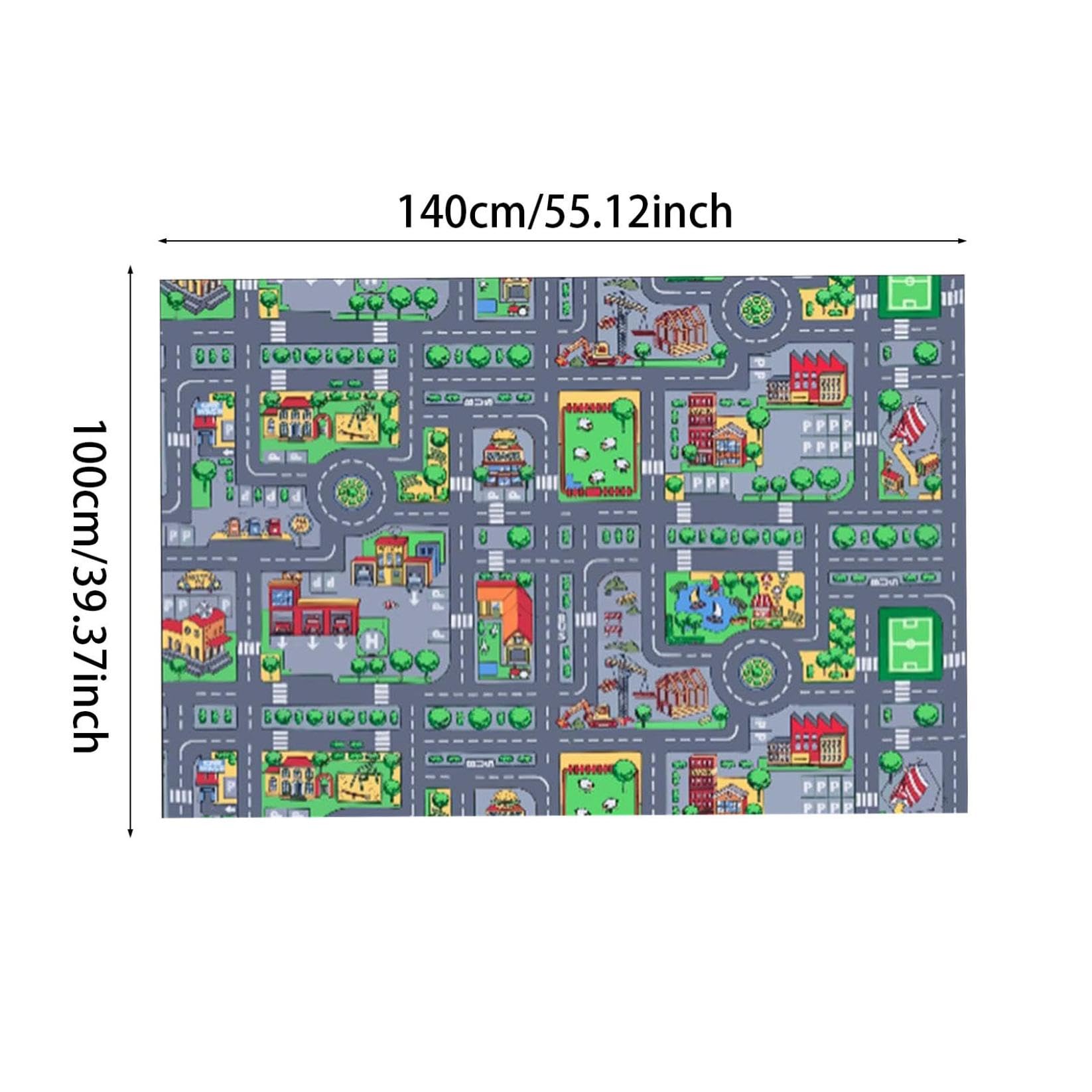 Tapis Voiture Enfant Tapis Chambre Enfant Tapis Circuit Voiture Tapis de Jeux Enfant Tapis Jeu Enfant Tapis Enfant Voiture Tapis de Voiture Enfant Chambre Fille et Garçon Antidérapant (140CM*100CM)