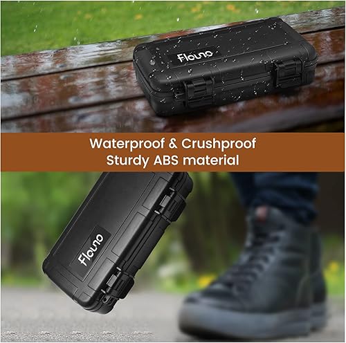 Miniatura 3 de Flauno Travel Cigar Humidor Case - Portable Humidor Kit with Lighter (Without Gas), Cutter, Holder, Humidifier & Dropper, Waterproof, Crushproof,