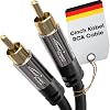 KabelDirekt – 3m – Cinch deep bass speaker cable, 1x1 Cinch/RCA, audio/digital/video (coaxial cable, RCA plug/plug, amplifier/HiFi, for audio signal or composite video, 75 ohms, black)