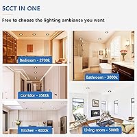 Vista 5 de CycevSun Paquete de 12 luces empotrables negras de 6 pulgadas con luz nocturna, luz descendente de oblea ultrafina sin lata, para interiores