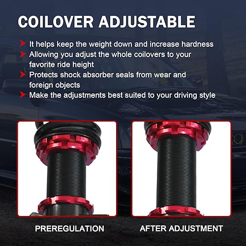 Miniatura 7 de JDMSPEED Nuevo reemplazo completo rojo del equipo de la suspensión de los amortiguadores de choque de los amortiguadores para Impreza WRX 2002-2007