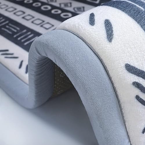 Miniatura 2 de Loartee Alfombra gruesa a rayas para guardería, alfombra de color con patrón geométrico marroquí de 1 pulgada, 4 pies 11 pulgadas x 6 pies 7