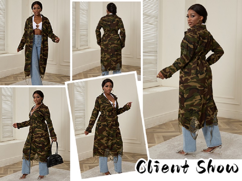 Watch Army Fatigue Long Jackets Trench Coat on Amazon Live