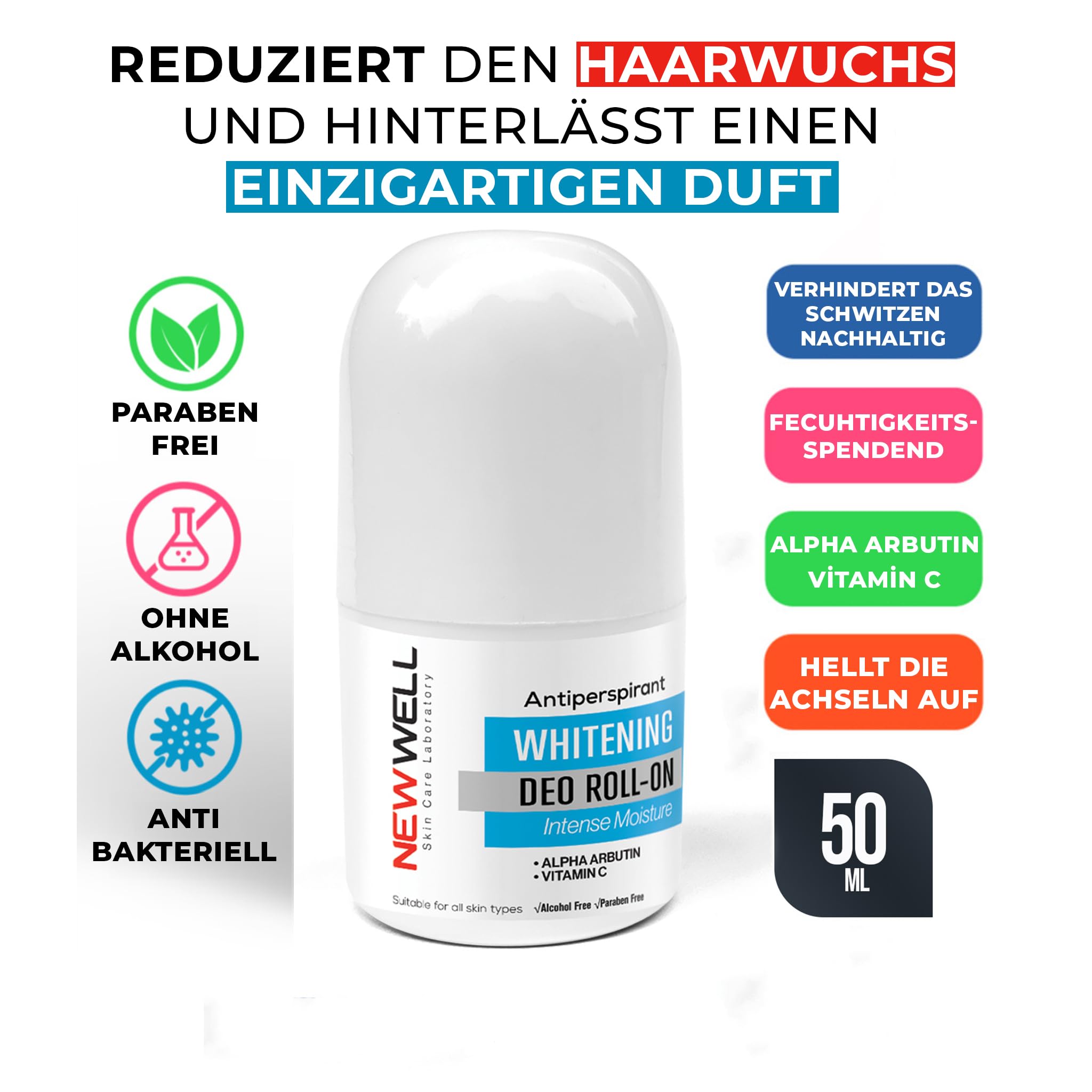 New Well Ter Önleyici Beyazlatıcı Roll-On 50 Ml, T995