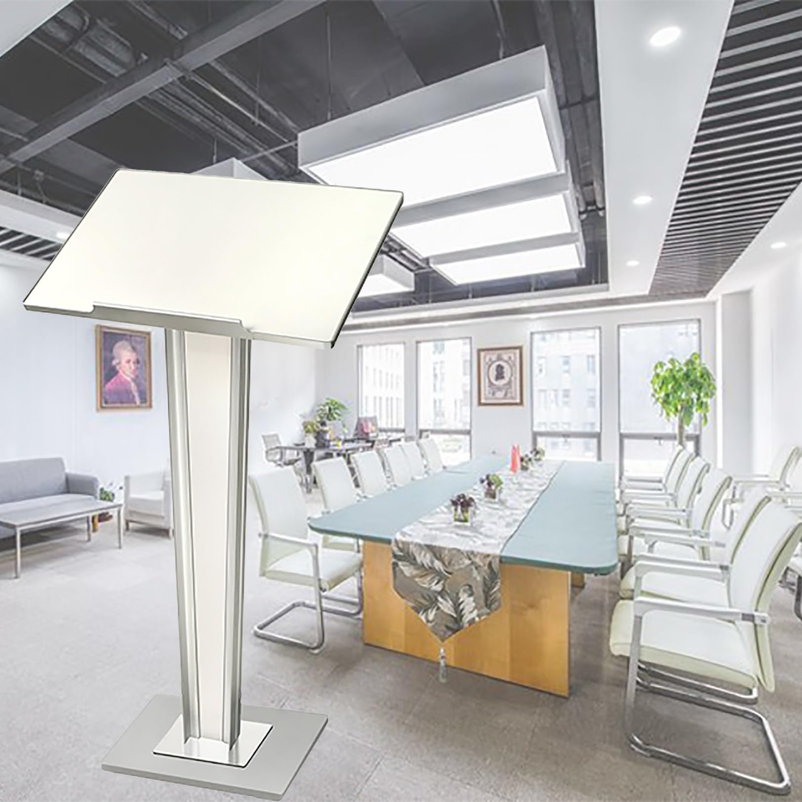 Tragbarer Podium-Ständer, Tischpult für Kirche, Klassenzimmer, Büro und Veranstaltungen, höhenverstellbar, Präsentationsständer für Lehrer, Redner, Hochzeiten und Restaurants