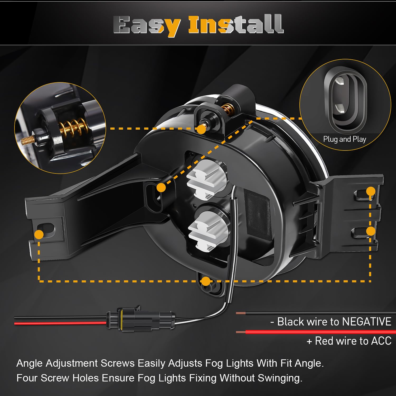 FICOLPO Led Fog Lights with Daytime Running Lights for 2002-2008 Dodge Ram 1500, 2003-2009 RAM 2500/3500 Pickup & 2004-2006 Durango - Bumper Driving Fog Lamps with DRL OEM Replacement (White Light)