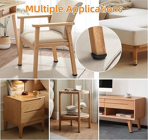 Miniatura 6 de ONEHOME Paquete de 8 niveladores de patas de muebles de acero inoxidable 516-18 con rosca ajustable, niveladores deslizantes atornillados con kit de