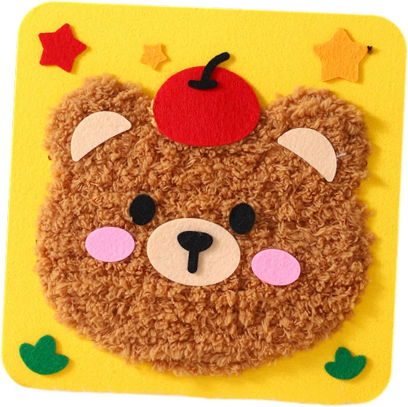 SNAPPSY Sewing Craft Kit Cartoon Sewing Kit for Kids for Classroom Nursery Preschool Bear|Quality Material - Cloth 21cmx21cm/8.27inchx8.27inch - Durable & Versatile for DIY Projects