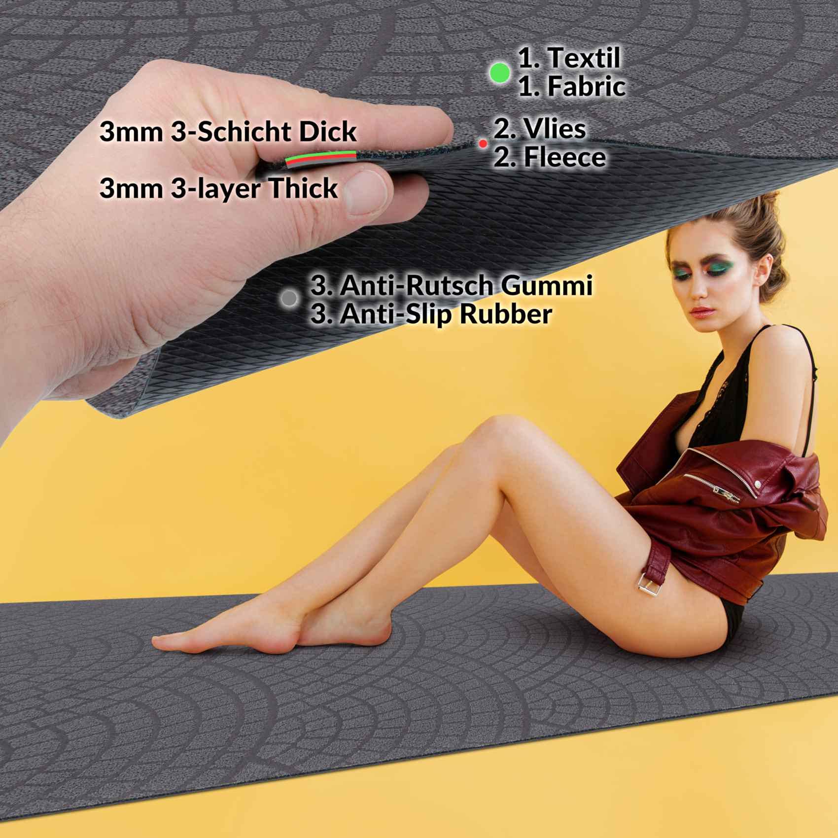 ANRO Teppich Läufer Küchenläufer Küchenteppich Läufer Flur Teppich Velours rutschfest waschbar für Flur, Schlafzimmer, Wohnzimmer, Küche Davis Anthrazit 67 x 400cm