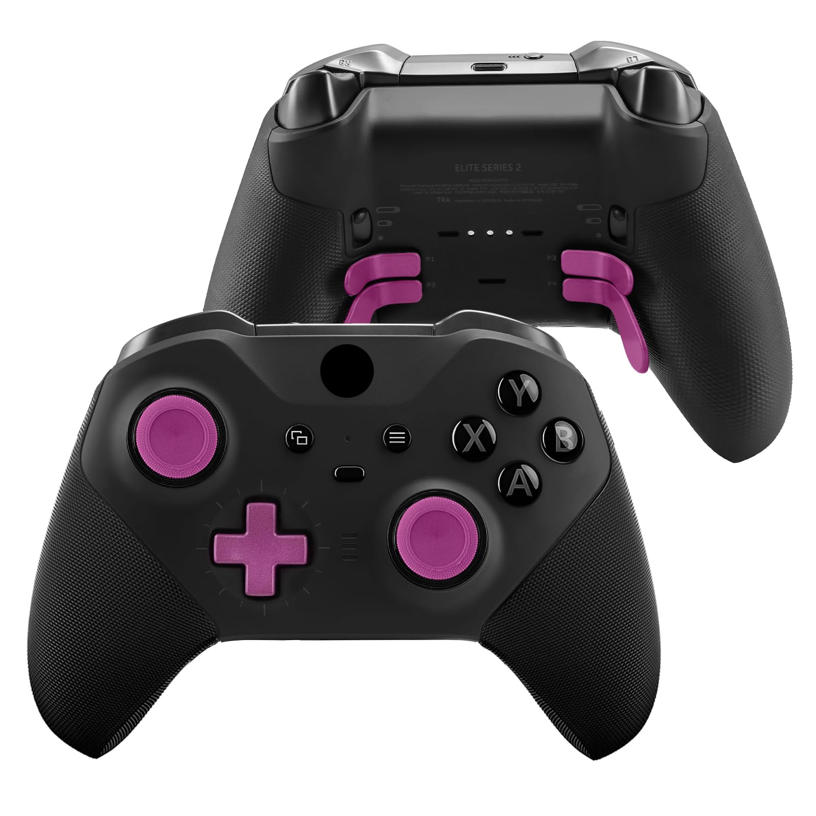 Gopiiphon Jeu de Boutons Métalliques pour Manette Xbox Elite Series 2 Contient 6 Joysticks à Revêtement Métallique, 4 Palettes, 2 D-Pads, 1 Outil de Réglage pour Xbox Elite Serie (Rose Pourpre)