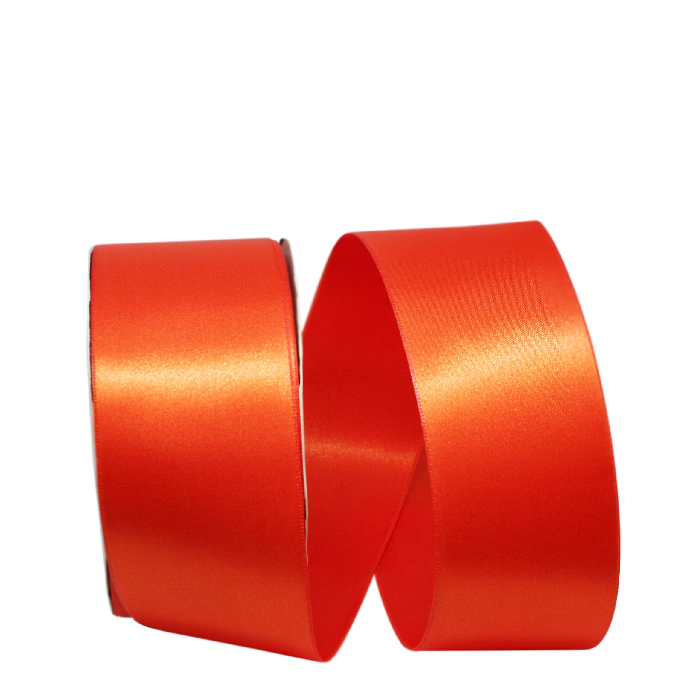 Reliant Ribbon Double Face Satin Allure Dfs Ribbon, 2-1/4 Inch X 50 Yards, Orange