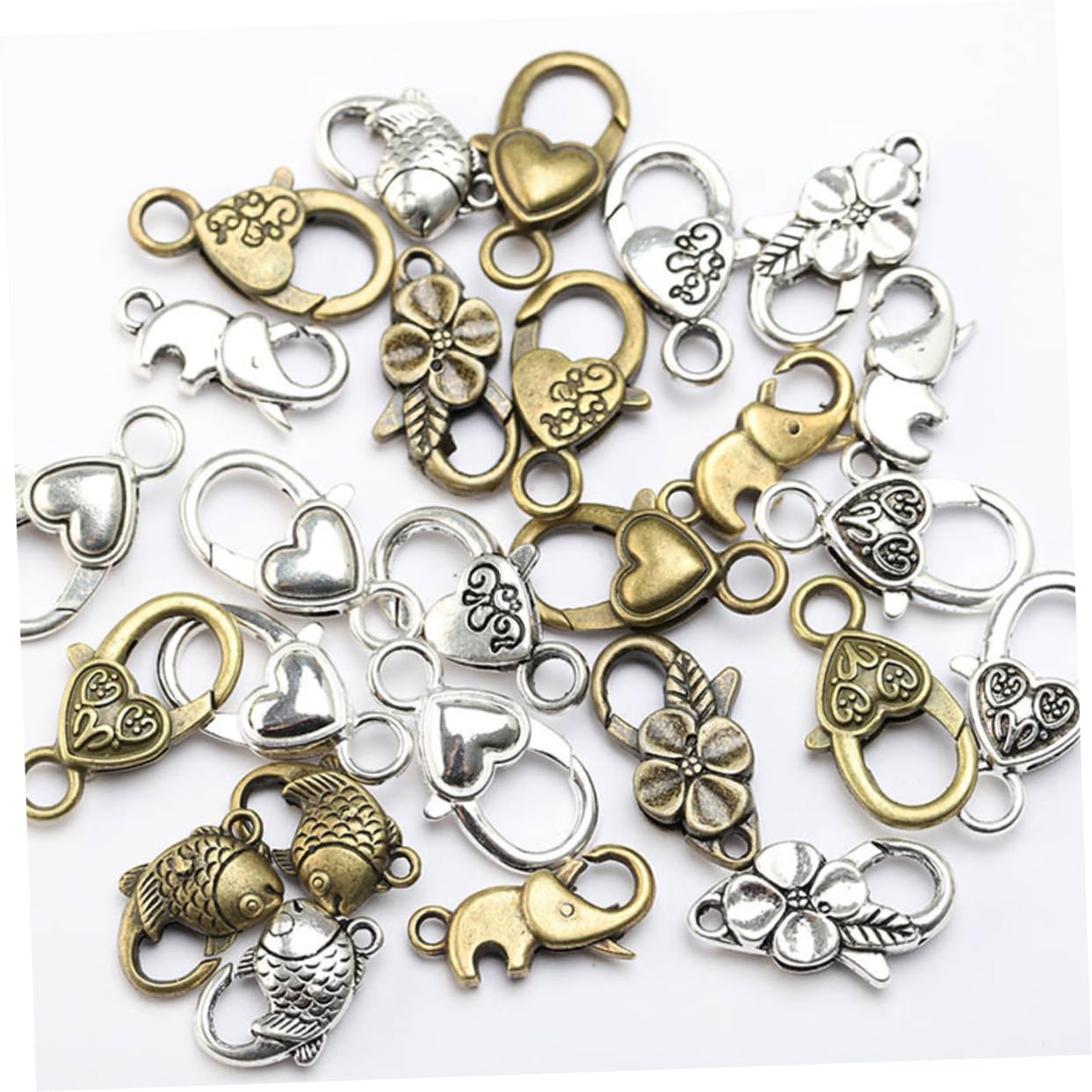 STOBOK 3 Sets Einzigartige Charm-schnallen-halsketten-set Legierungsverschluss Für Die Herstellung Von Halsketten Und Armbändern 40 Stück * 3