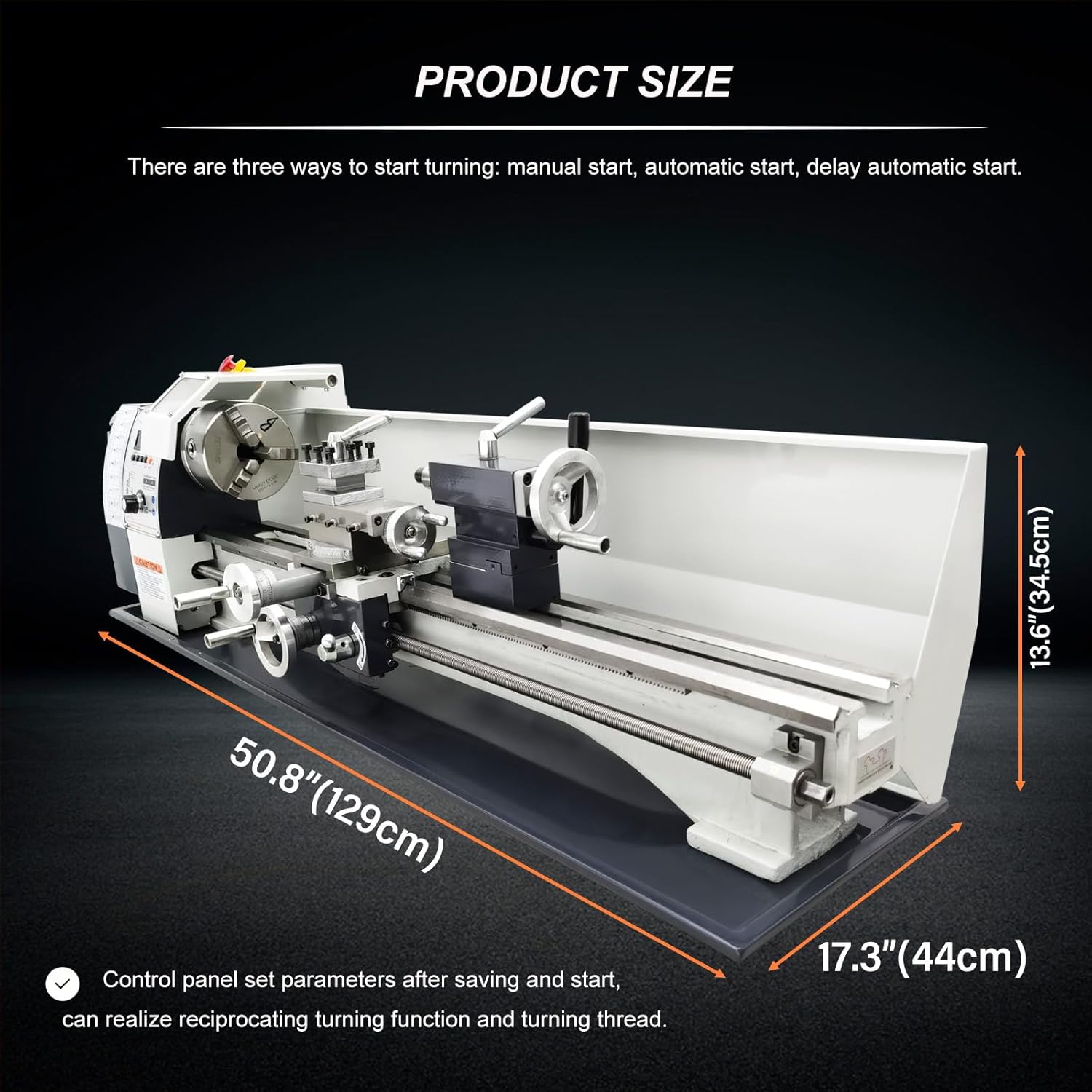 Double Head Double Chuck Metal Bench Lathe 1100W (1.5HP), 8"x32" Electronic Pulse Precision Lathe, 50-2500RPM Infinitely Variable Speed, MT5 Spindle - 110V Brushless Motor