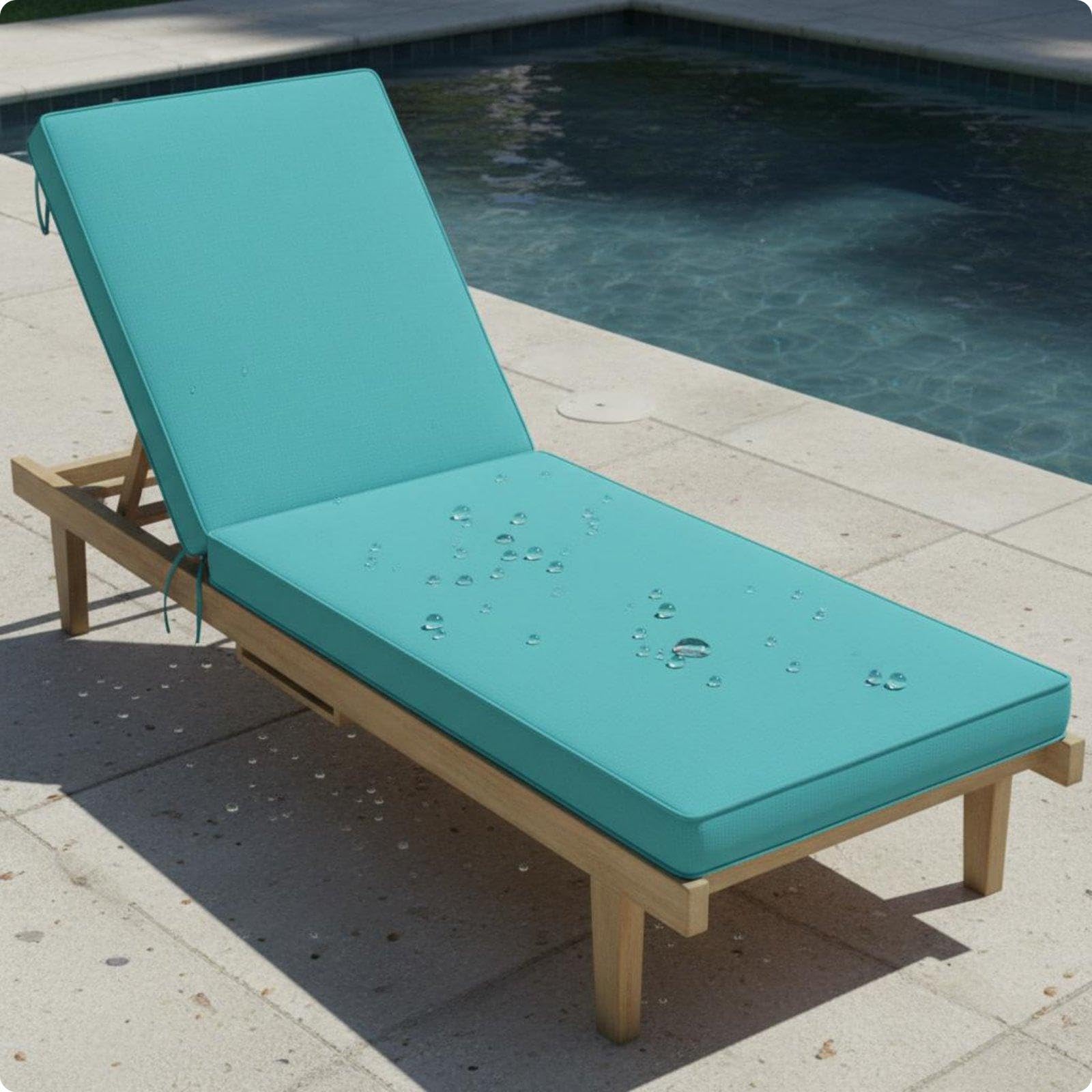 Folding Lounge Chair Cushion Waterproof Reclining Chair Cushion Sunproof Recliner Seat Pad for Garden, Balcony Light Blue-image-45
