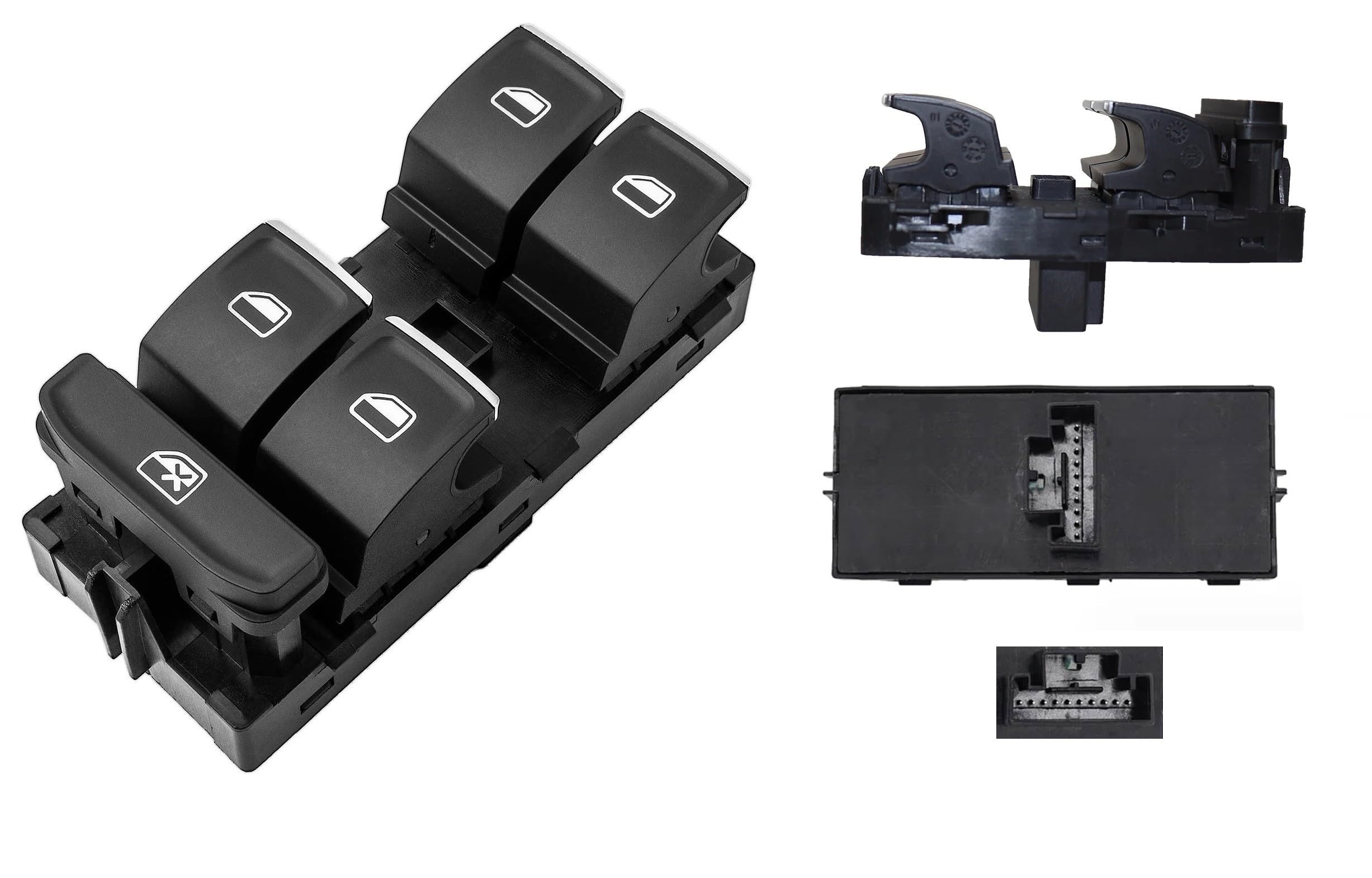 Pulsantiera Alzacristalli Per Golf 7 Passt 3c Tiguan Touran T-Roc Ateca Arona Superb Ibiza Interruttore Tastiera Alza Vetri Elettrici Anteriore Sinistro Lato Guida con 10 PIN