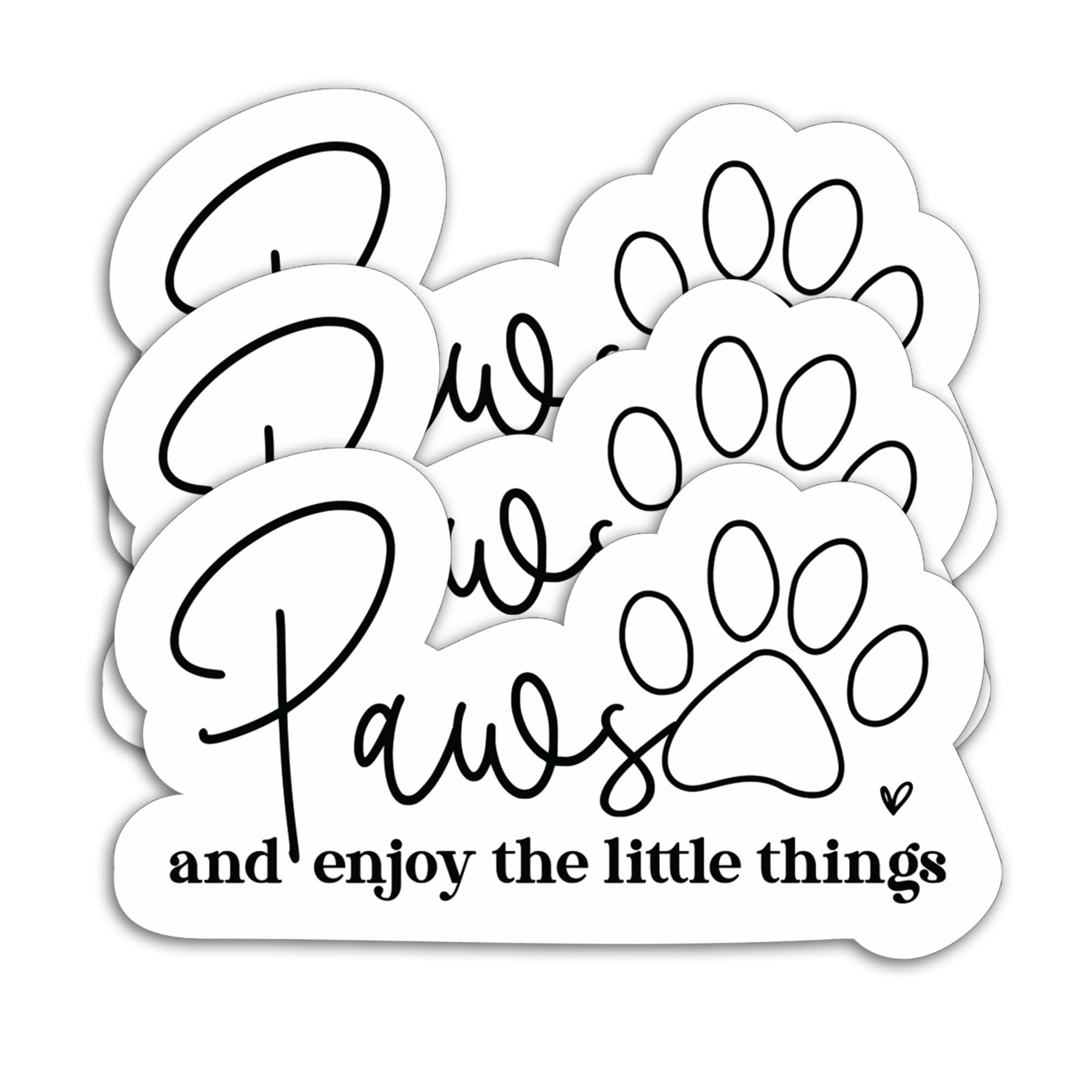 (3PCS) Paws and Enjoy The Little Things Dog Stickers, Dog Paw Sticker Dog Quotes Dog Lovers Decals Decor Books, Laptops, Tumblers, Water Bottles,