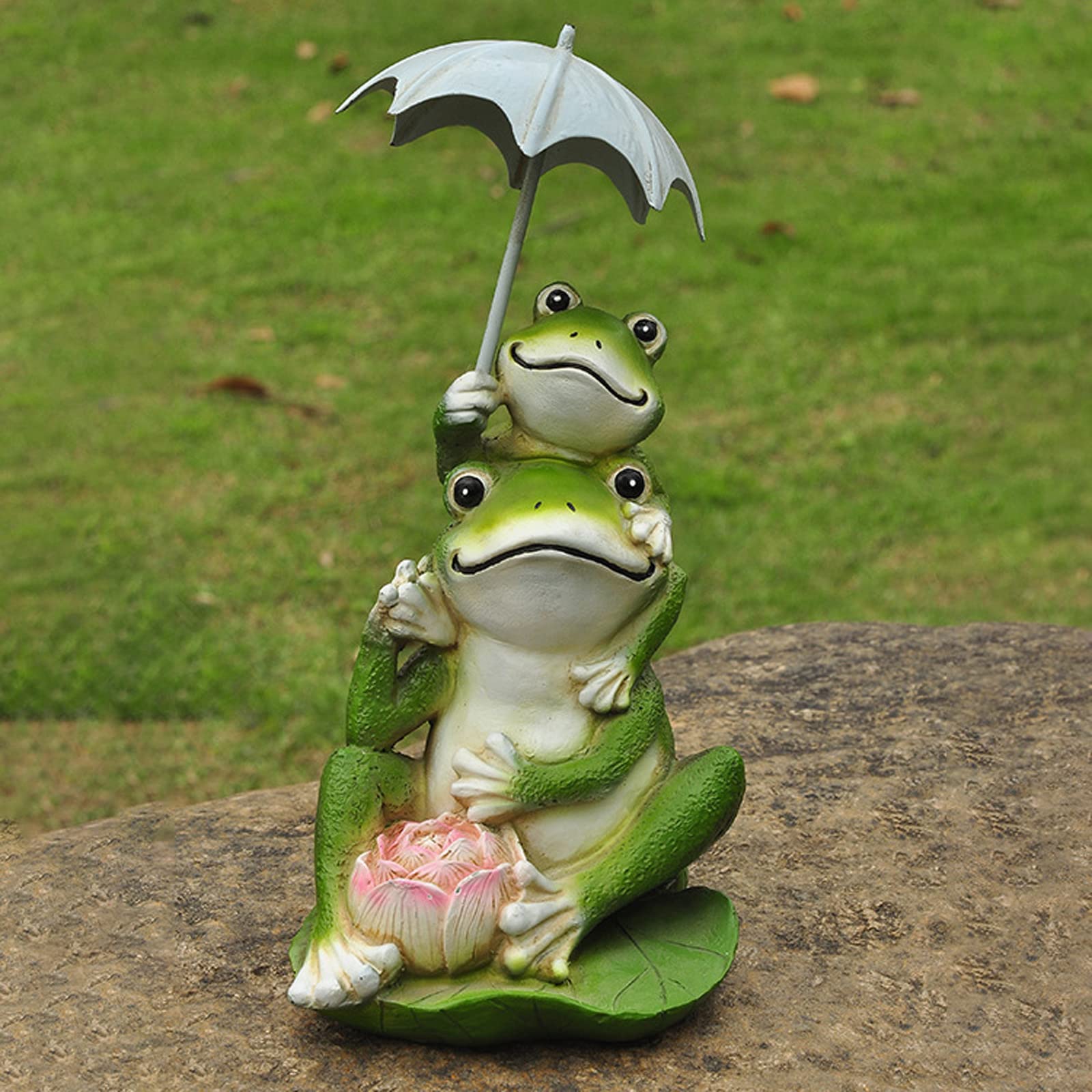 Statue De Grenouille En Résine Sur Parapluie, Décoration D'été, Pour Patio, Cour, Pelouse, Porche, Décoration Cadeau