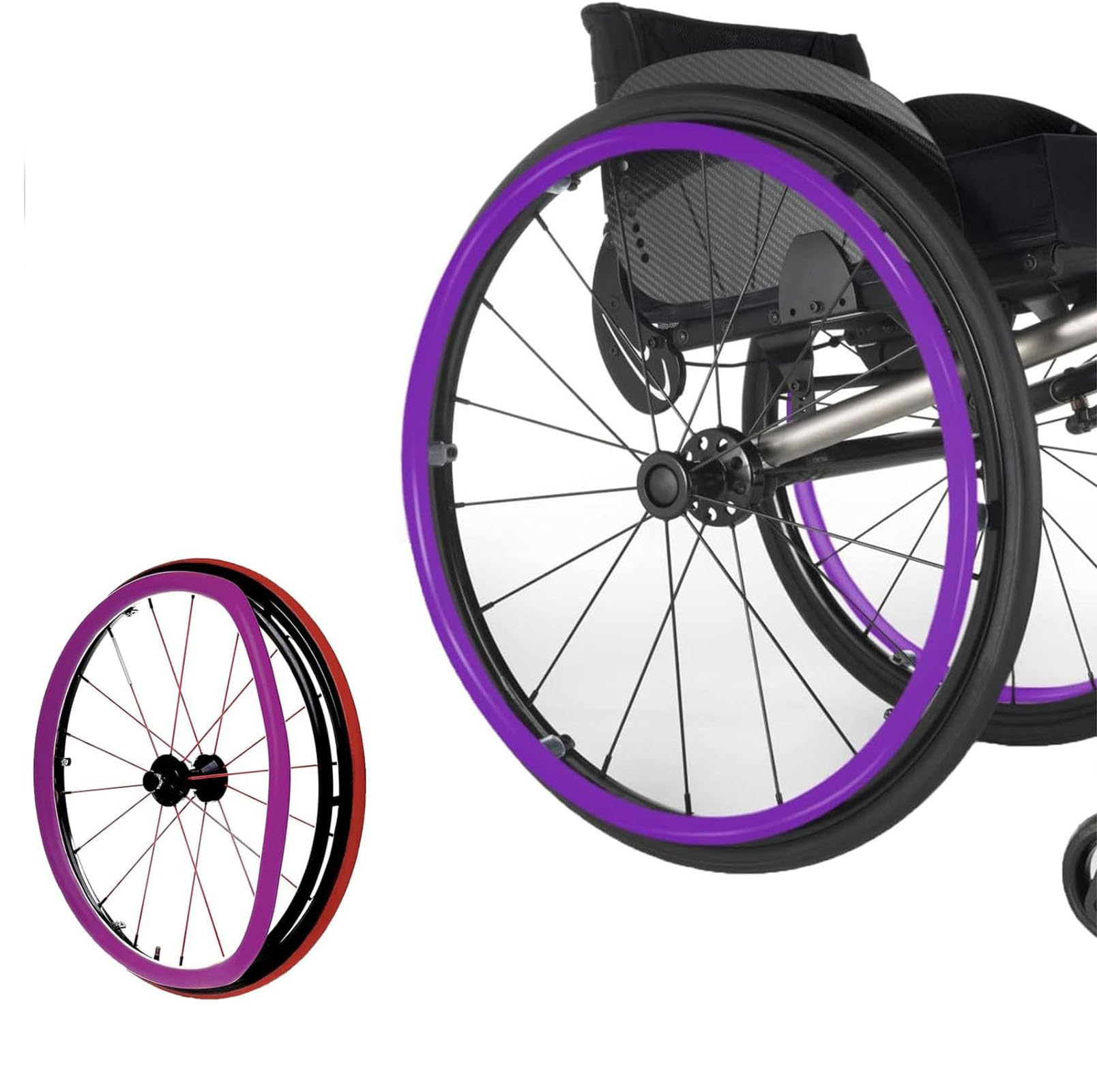 Fundas para Llantas de Silla de Ruedas, 1 par de Fundas de Silicona para Empujar la Silla de Ruedas, Fundas para empuñaduras de Rueda Trasera, Accesorios para Silla de RU