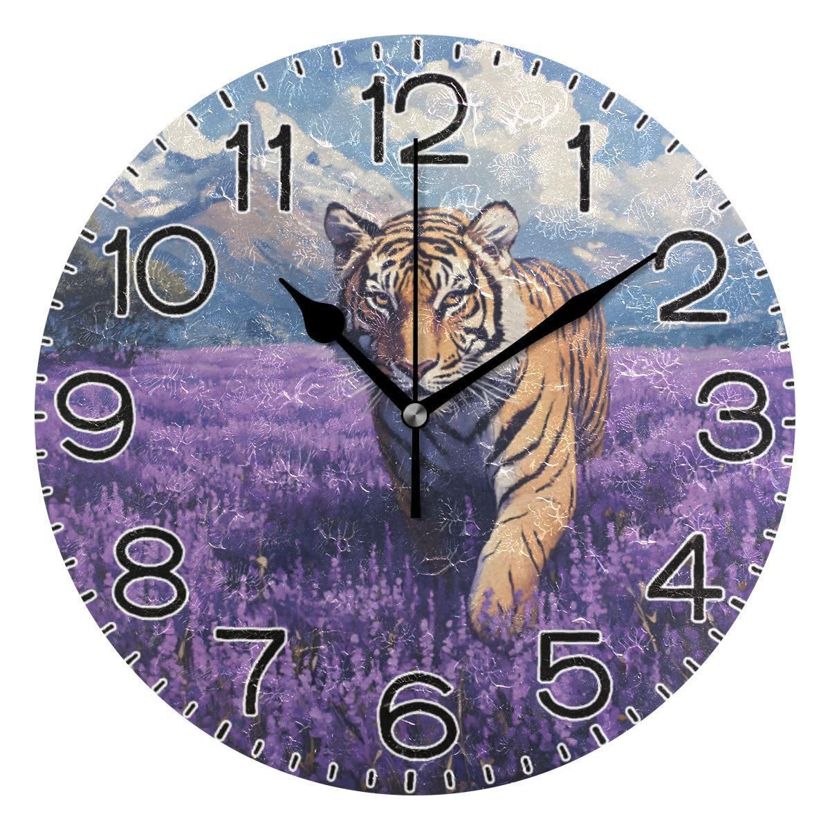Horloge murale à quartz Tiger au fini vintage violet haut de gamme