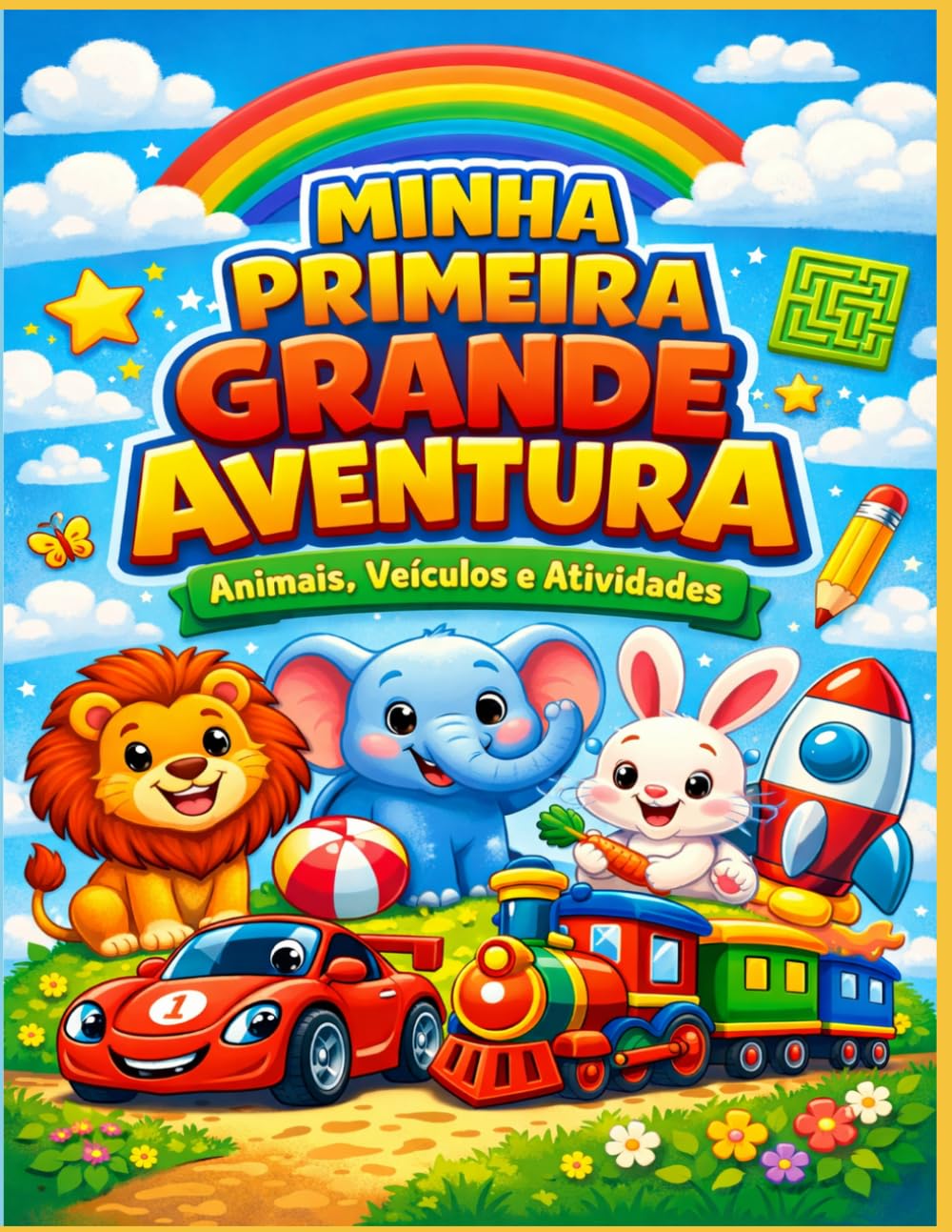 Minha Primeira Grande Aventura: Desenhos de Animais, Veículos e Atividades Educativas para Pequenos Artistas (3 a 8 anos)