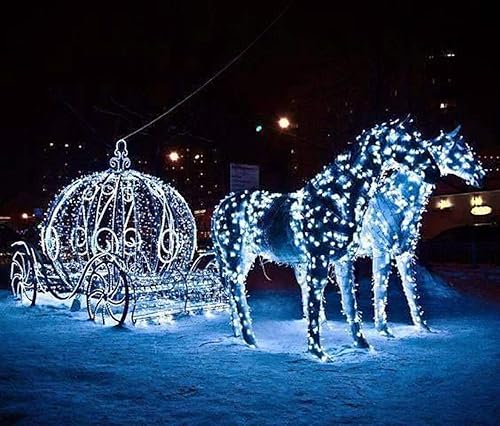 Miniatura 3 de Twinkle Star - Tira de 100 luces LED de 33 pies, color blanco, tira de luces enchufables, 8 modos, impermeable, para interiores y exteriores,