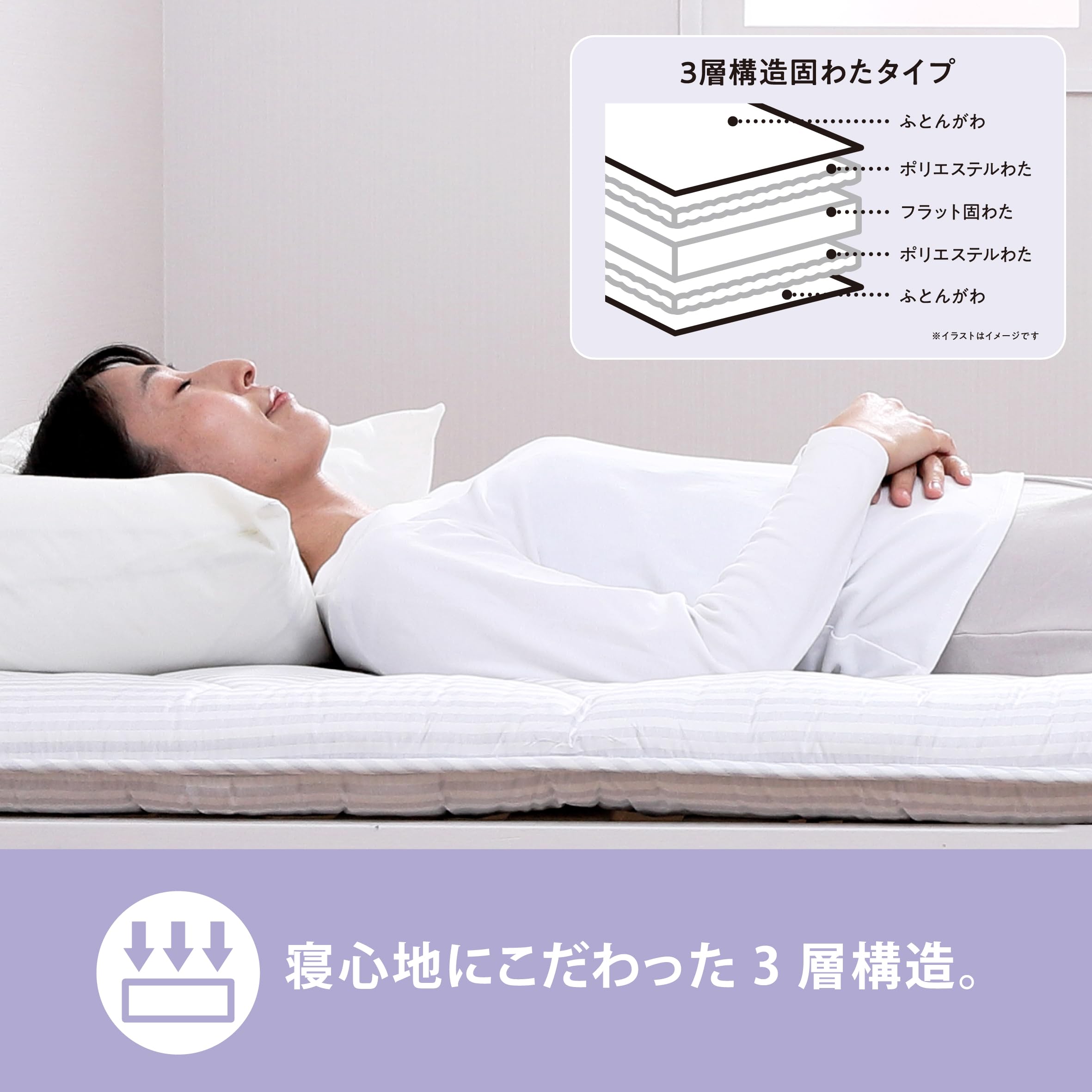 Amazon｜nishikawa 【 西川 】 3層 固わた敷布団 シングル しっかり 