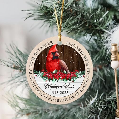 Vista 113 de Adornos de Navidad, adorno de árbol de Navidad de camión rojo, adorno de Navidad personalizado de camión rojo, adorno de Navidad de Feliz Navidad