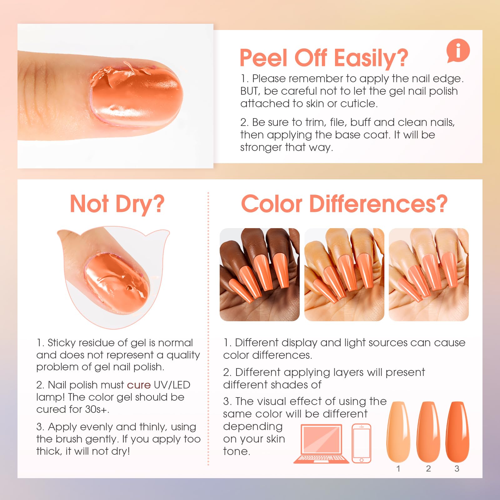 ROSALIND Smalto Semipermanente Unghie 65 Pezzi Rosa Giallo Blu Verde Viola | Colori Smalti Semipermanenti per Unghie Rosso Nero Grigio Marrone, UV/LED Mini Smalto Gel Manicure Regalo