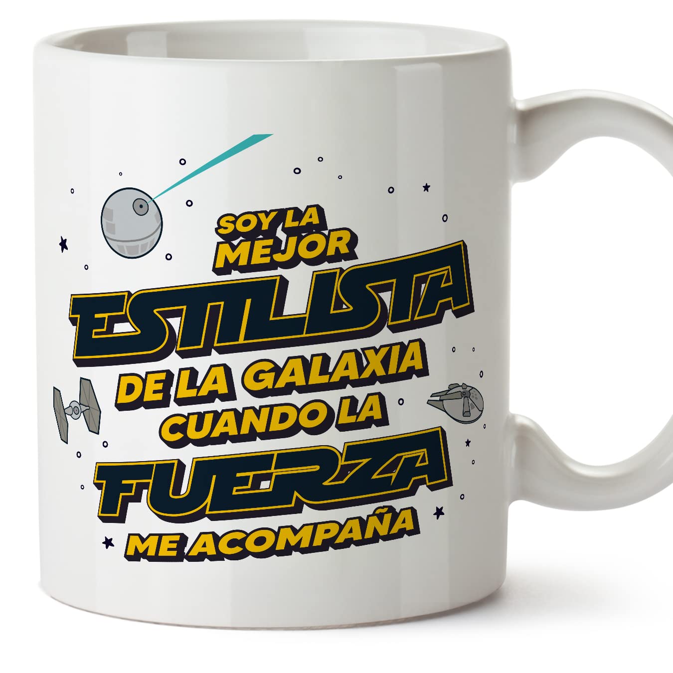 MUGFFINS Tazas para JEFE hombre - En Español - Mejor de la Galaxia Cuando Fuerza me Acompaña - 11 oz / 330 ml - Regalo original y divertido — view 377