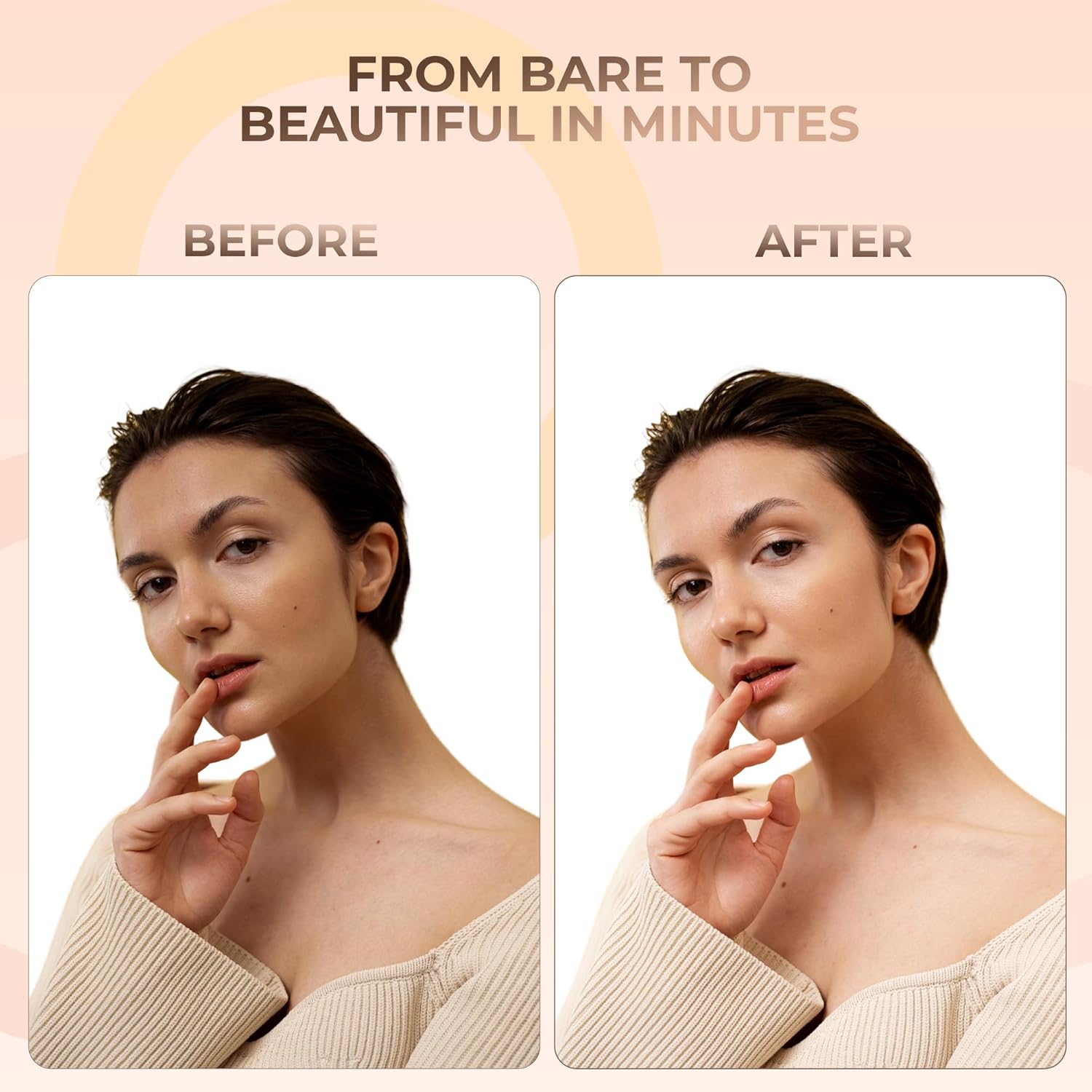 6pc FULL SIZE KIT KABUKI & KABAGGIE Tote Mineral Makeup Set Matte Foundation Bare Face Sheer Powder Cover (Fair 2) - Image 5