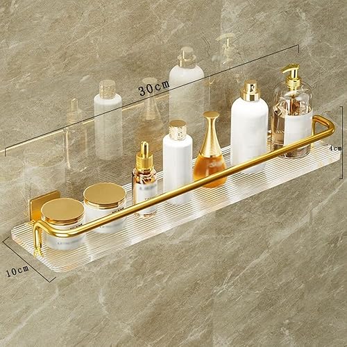 Miniatura 7 de Organizador de ducha esquinero acrílico sin perforación, estante de baño montado en la pared, espejo frontal para piel cosmética, estante de