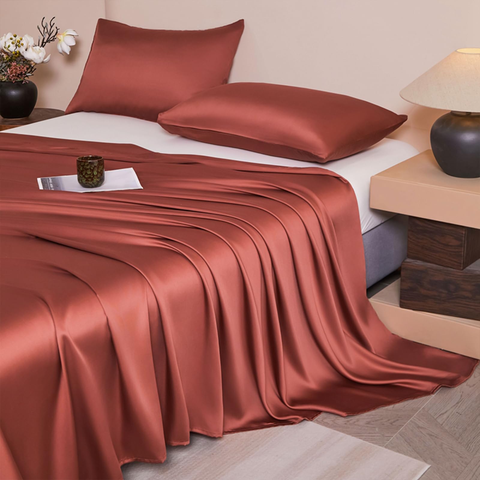 Bettlaken ohne Gummizug 200x230cm Bettlaken für Doppelbetten | Einfarbig,Sommerlaken,Hellblau,mit 2 x Kissenbezug von 50x75 cm,weiches und atmungsaktives