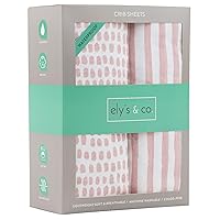 Vista 9 de Ely's & Co. Sábanas impermeables para cuna/cama para niños pequeños, protector de colchón y sábana bajera todo en uno, algodón de jersey suave, Azul