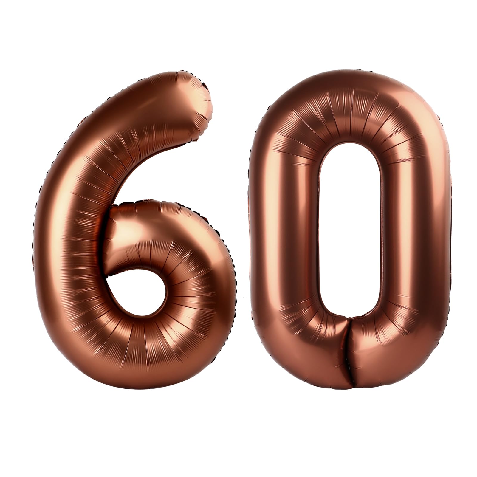 Brown 60 Balloon - Number Balloon 40 Inch, 60th Brown Birthday Decorations