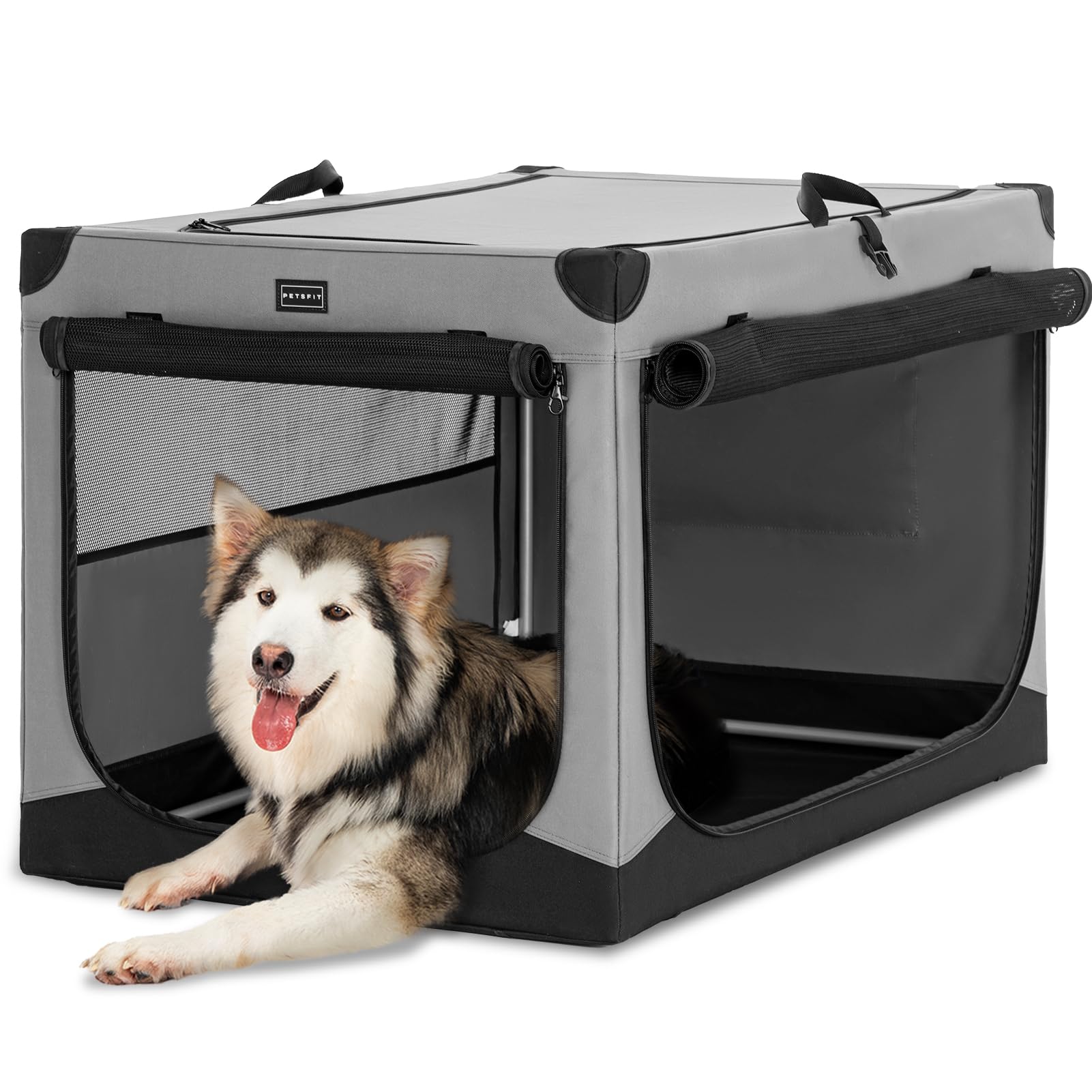 Picture of Petsfit Travel Dog Crate,Large Soft Dog Crate Strong Frame Easy Set Up ...