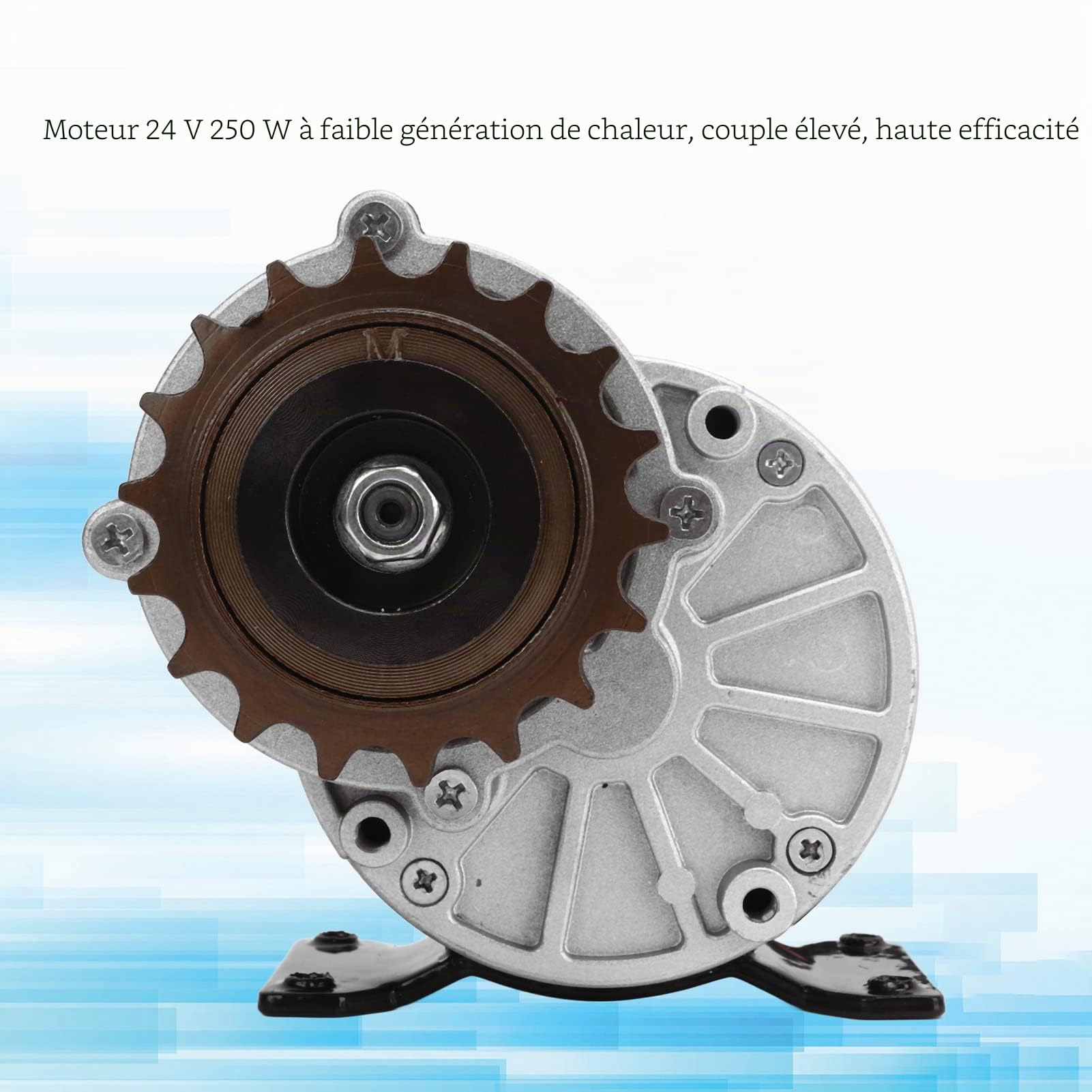 Moteur à Engrenages 24V 250W, 3300 Tr/Min Moteur Électrique de Réduction à Balais Torsion Élevée avec Pignon à 18 Dents pour Vélo Électrique, Moto, Scooter, Quads