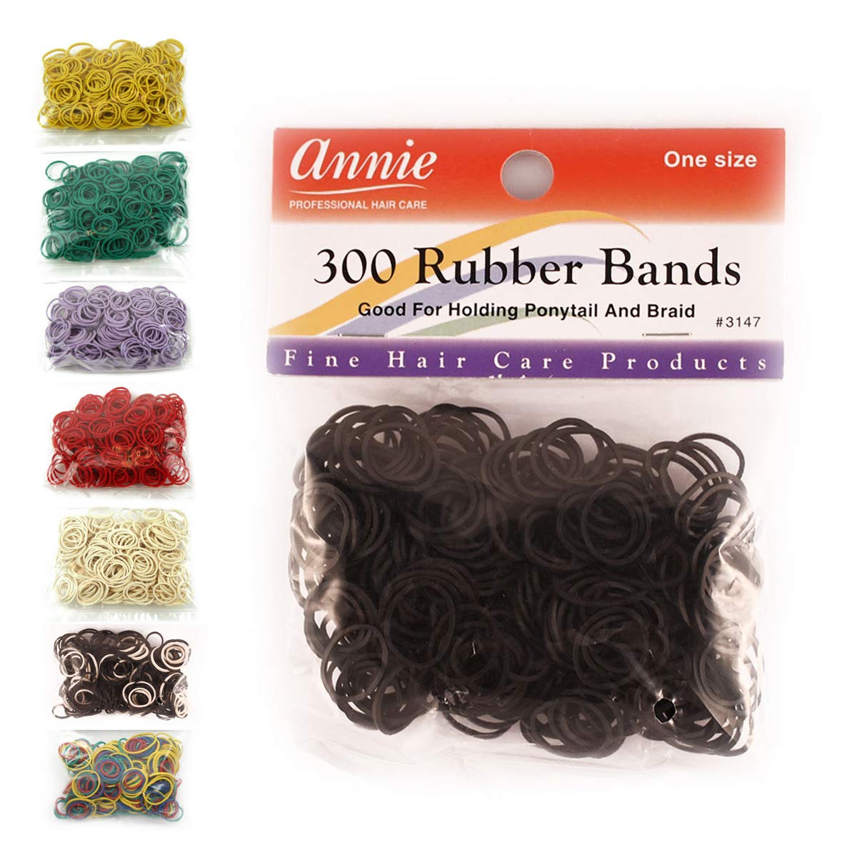 300 Rubber Bands Assorted Size Black and White 3155