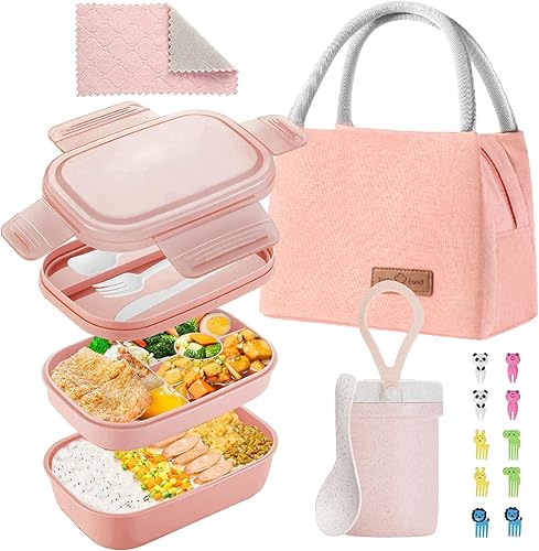 KAIFTEK Lonchera Bento para niños, lonchera Bento para adultos, a prueba de fugas, para niños, adolescentes, escuela, contenedores duraderos con