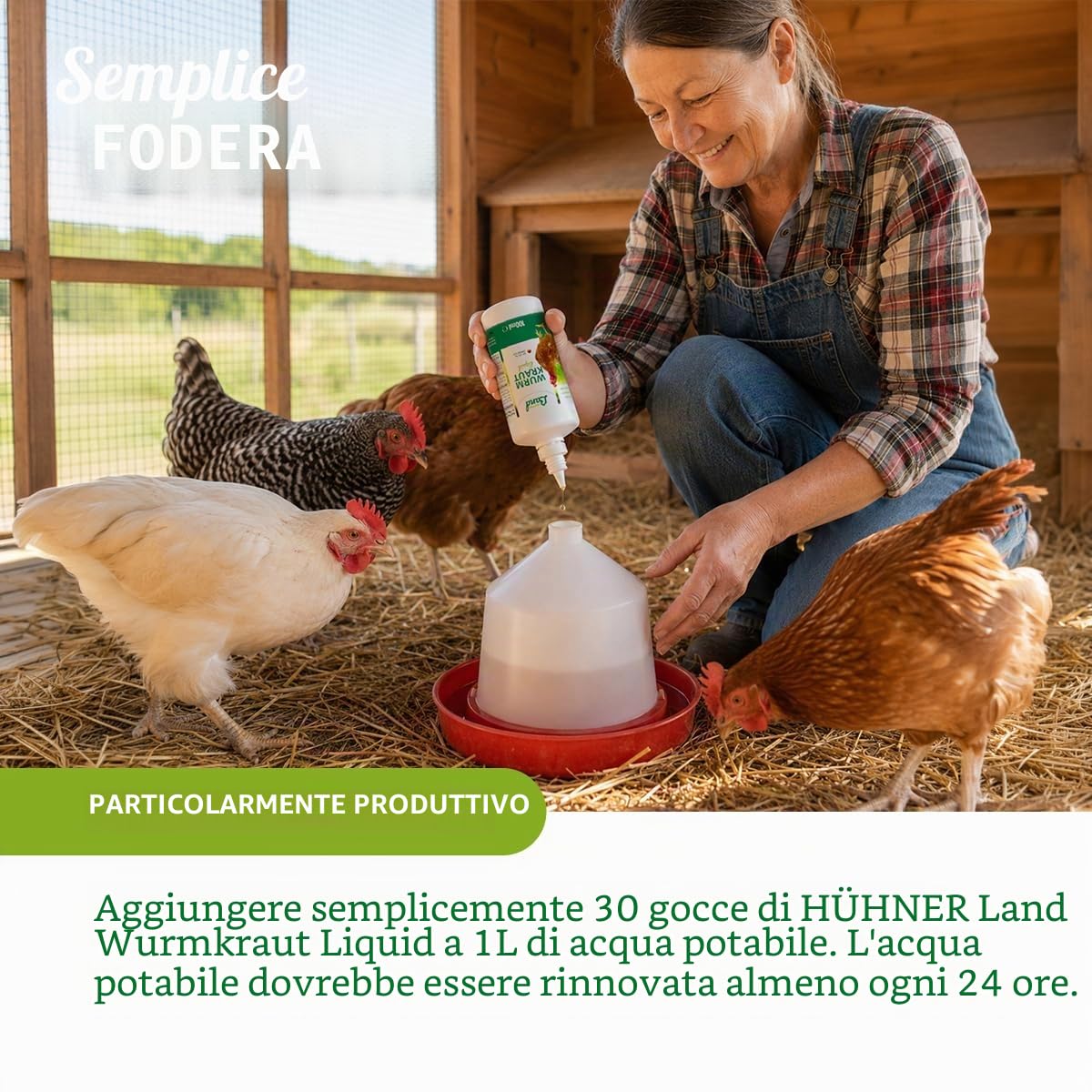 HÜHNER Land Verme Liquido – Gocce liquide naturali con verme erbe per polli, quaglie e pollame con vermi vermi vegetali, 110 ml