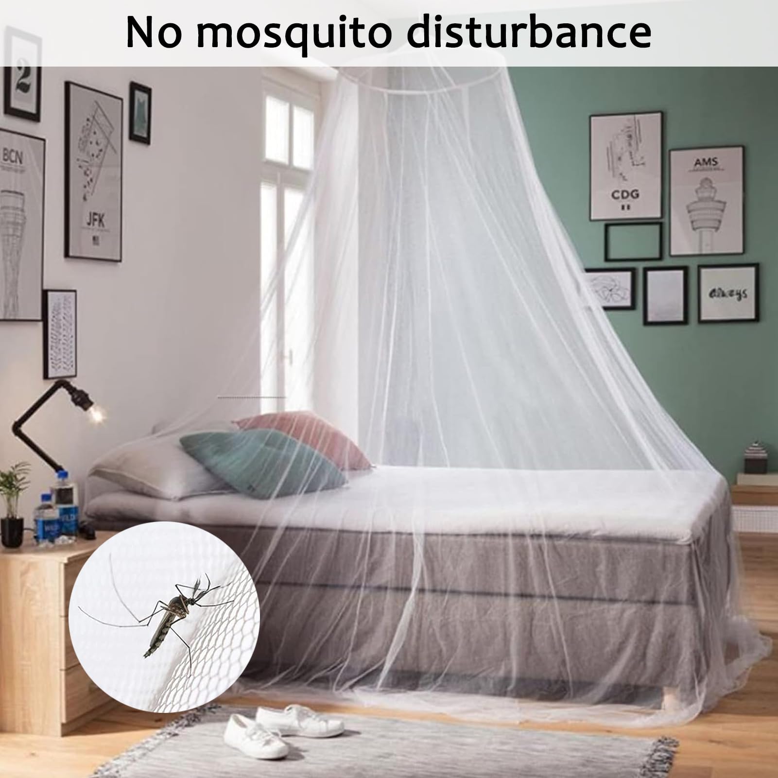 Moskitonetz Bett Für Doppelbett Einzelbett 250 x 1100 x 60cm Fliegennetz Bett Mückennetz Bett Mosquito Net Bed Bed Net Mosquito Netz Geeignet Camping Reise Und Zu Hause.
