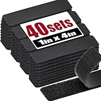 Vista 10 de Navona Tiras de gancho y bucle de 30 pies x 1 pulgada con adhesivo, 2 rollos de cinta de gancho y bucle resistente con respaldo para el hogar