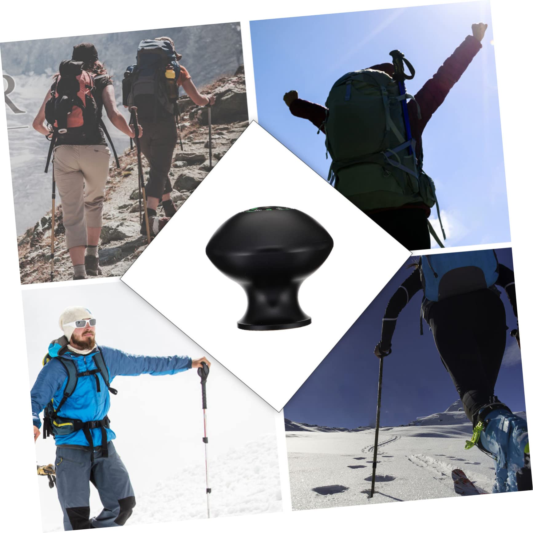 Yardwe Manejar con Brújula Bastones De Senderismo Plegables Brújula Marina para Trekking Brújula De Supervivencia Accesorio De Senderismo Transportador Aluminio Black
