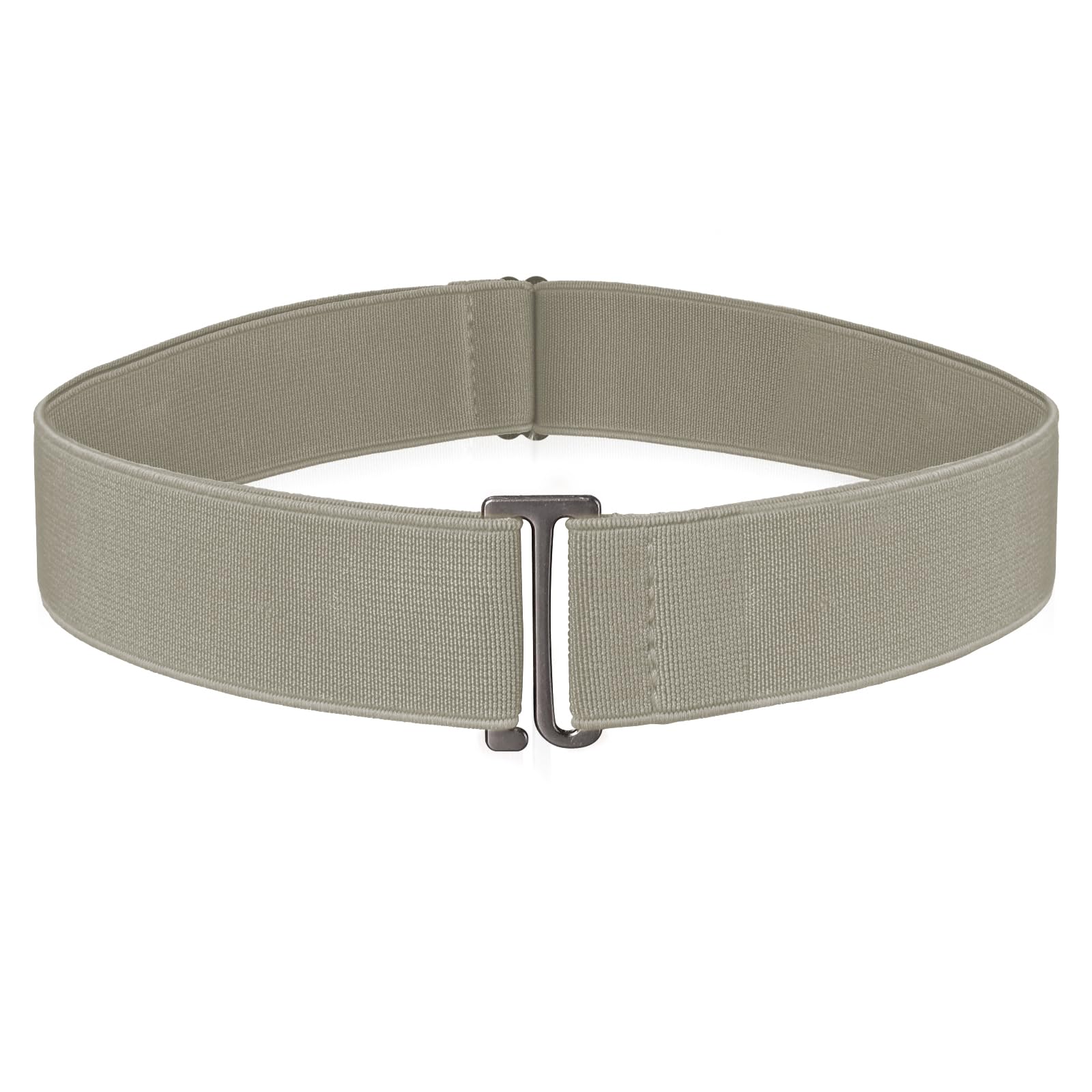 Cobee Unsichtbarer Damengürtel, verstellbarer elastischer Gürtel mit flacher Schnalle, kein sichtbarer Taillengürtel für Jeans, Hosen, Kleider (Khaki)